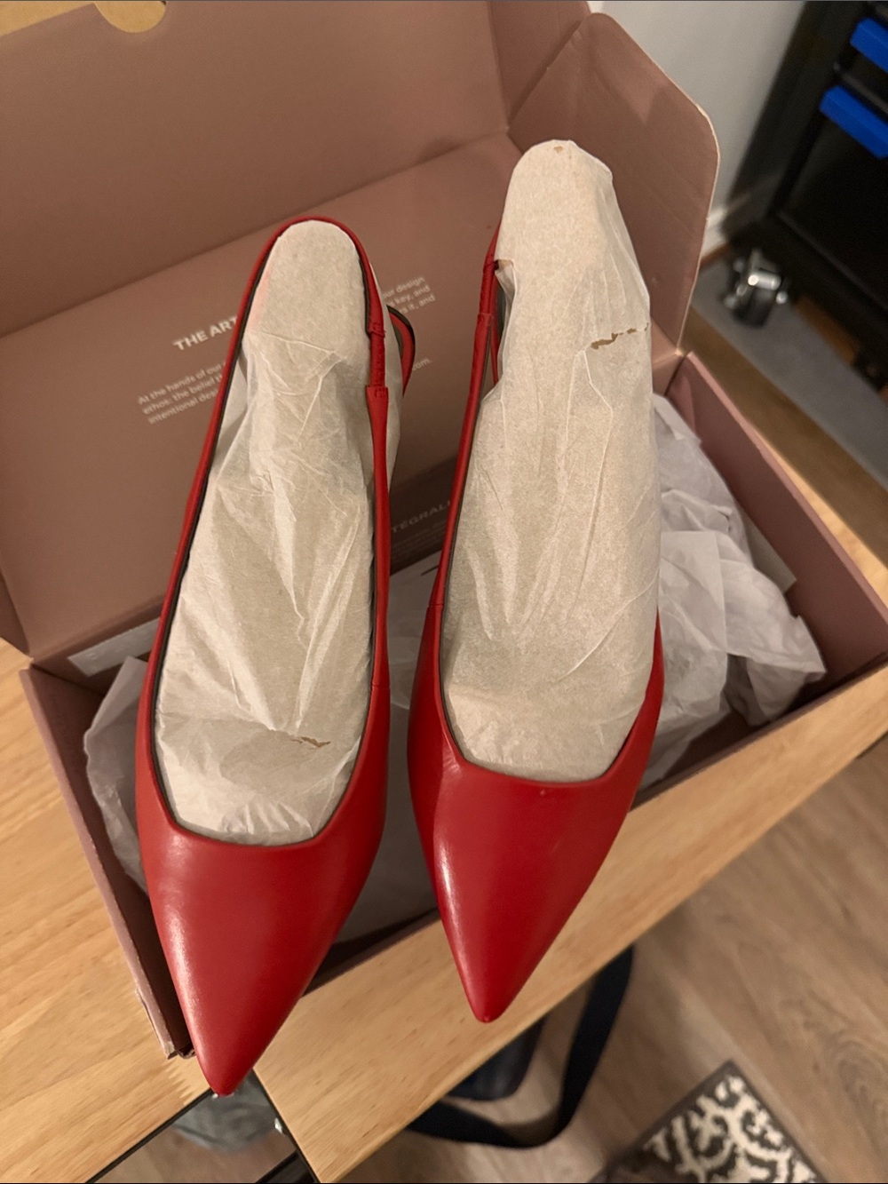 Franco Sarto Women's Red Pointed-Toe Slingback Heels